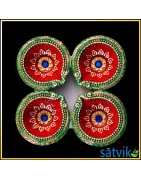 Satvik Colorful Clay Diyas (C6) For Diwali Festival, Multicolor Diwali Diyas For Decoration, Mitti Diya Oil Lamp Clay Diyas